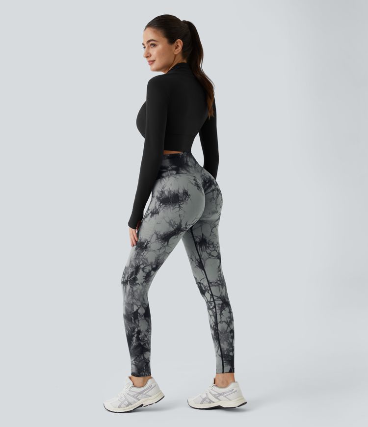 Seamless Flow High Waist Tie-Dye Yoga Leggings