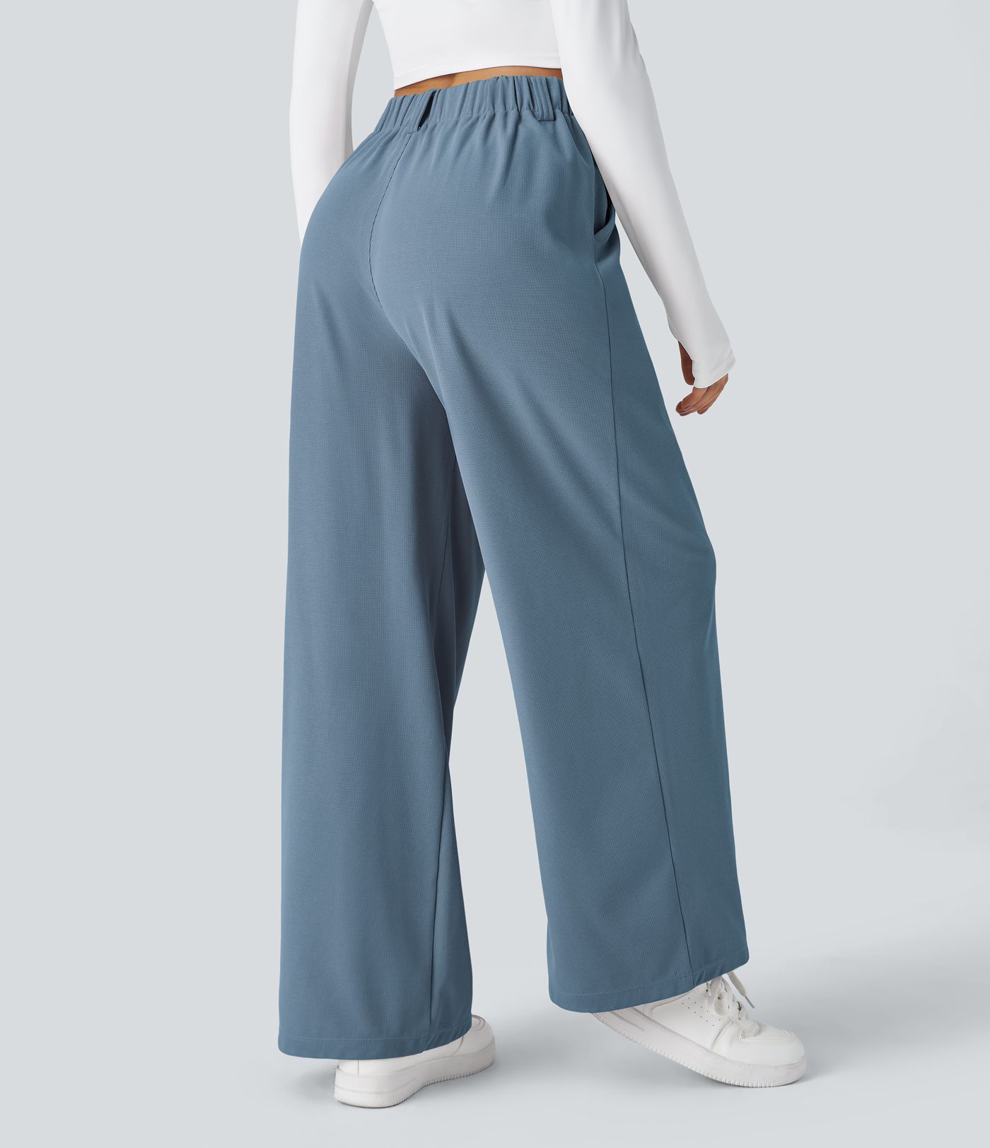 Halara Flex™ High Waisted Pocket Wide Leg Waffle Work Pants