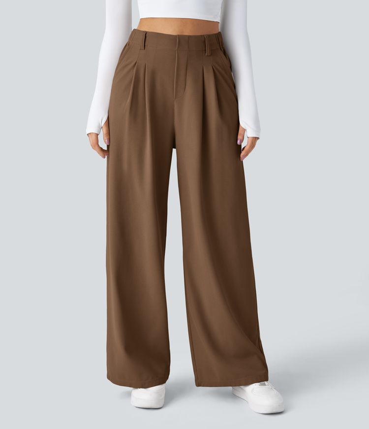 Halara Flex™ High Waisted Side Pocket Wide Leg Waffle Work Pants
