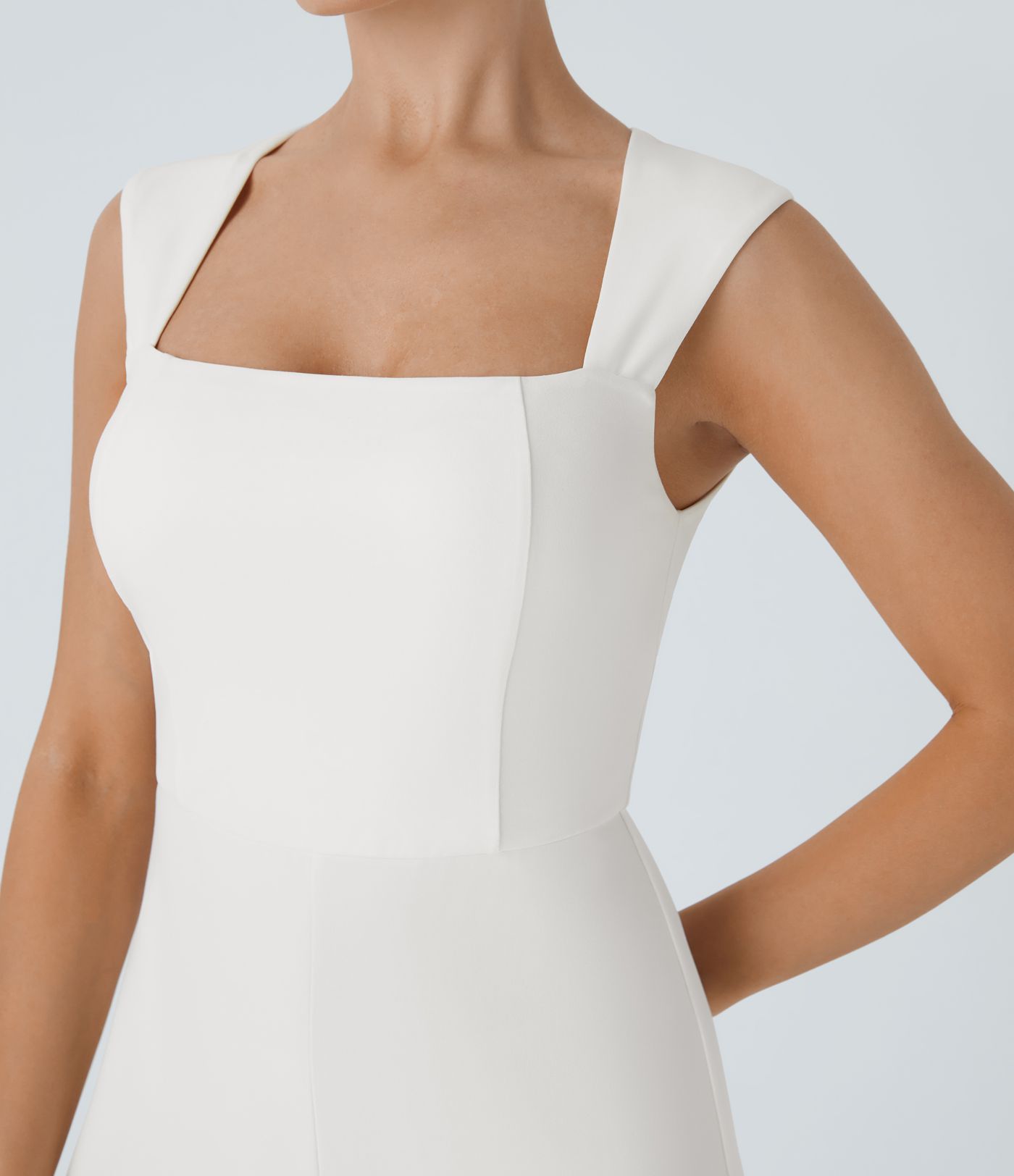 Square Neck Sleeveless Bridesmaid & Wedding Guest Jumpsuit