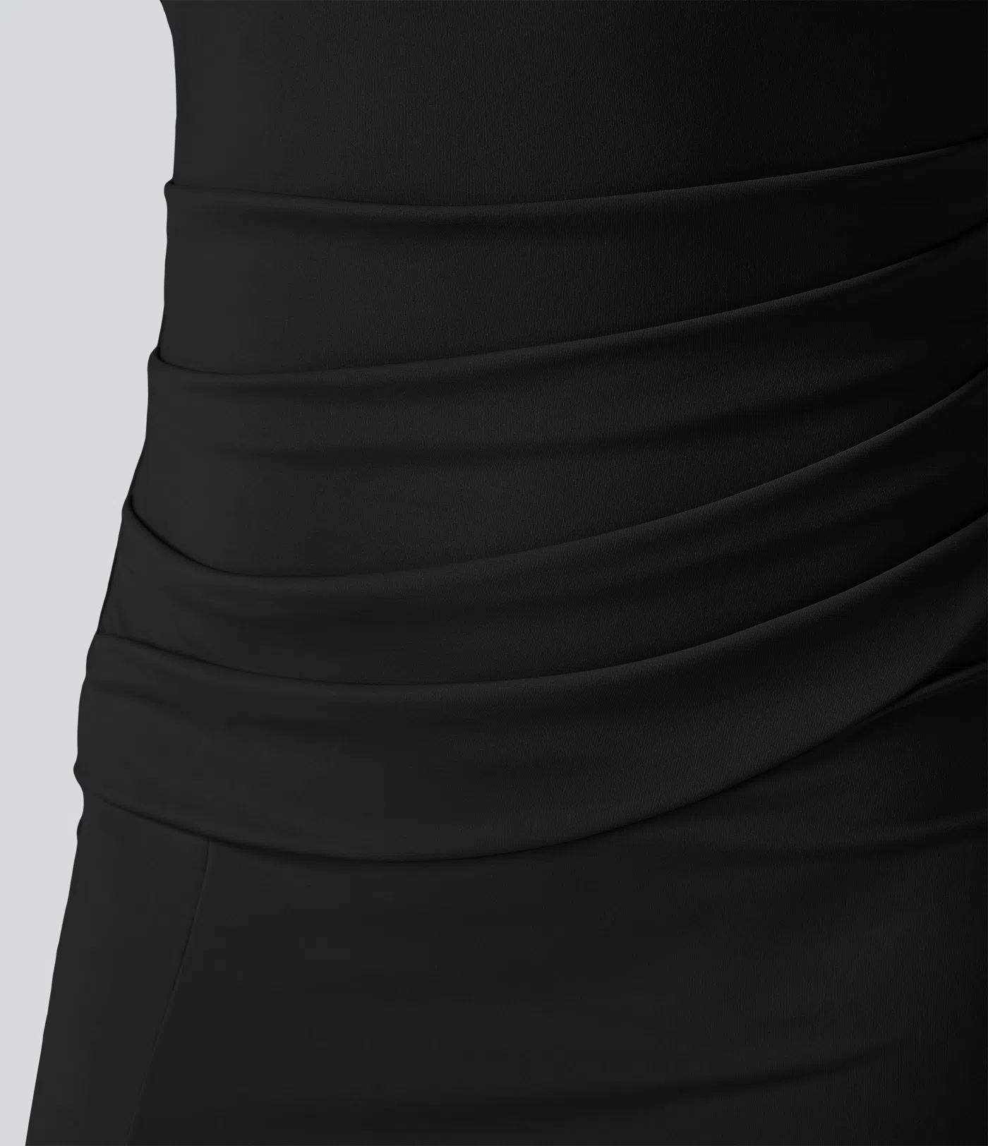 Figurbetontes Midi-Freizeitkleid mit Schlitz, rückenfreiem Korsett mit quadratischem Ausschnitt und Rüschen