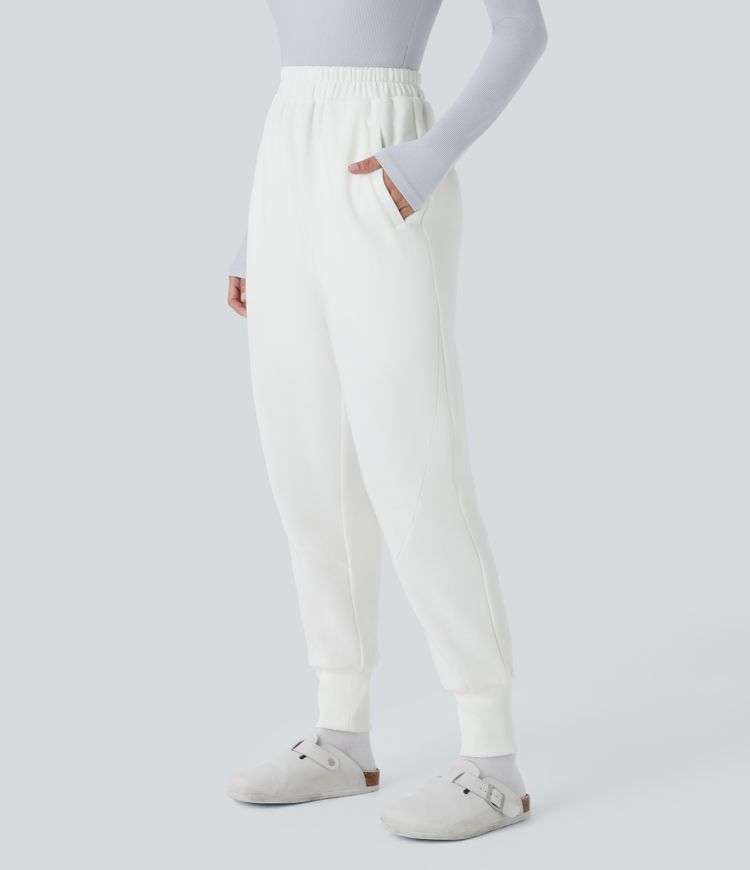 Jogging en polaire taille haute avec poches latérales