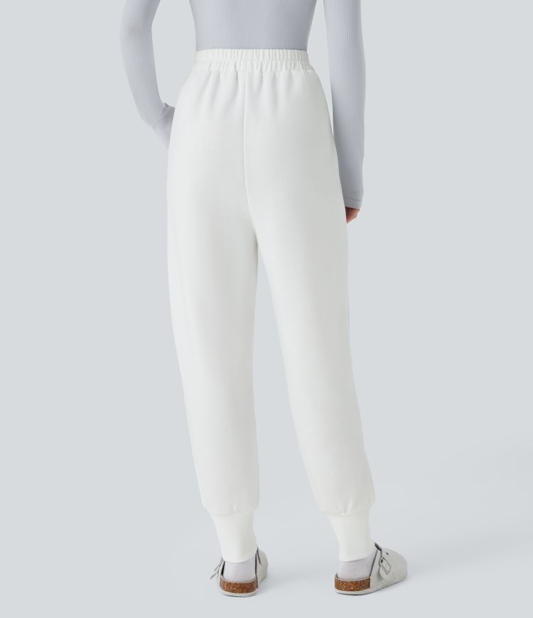 Jogging en polaire taille haute avec poches latérales