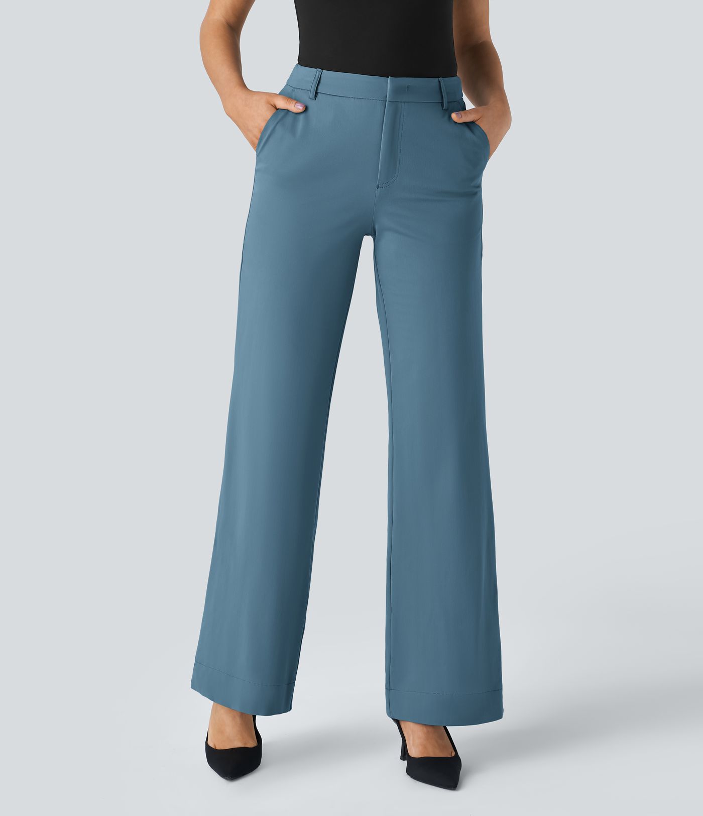 Pantalon de travail mi-haute queue, coupe droite, avec poches