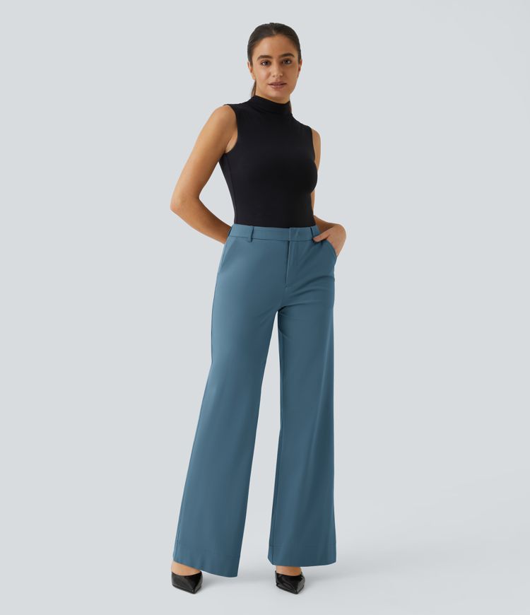 Pantalon de travail mi-haute queue, coupe droite, avec poches