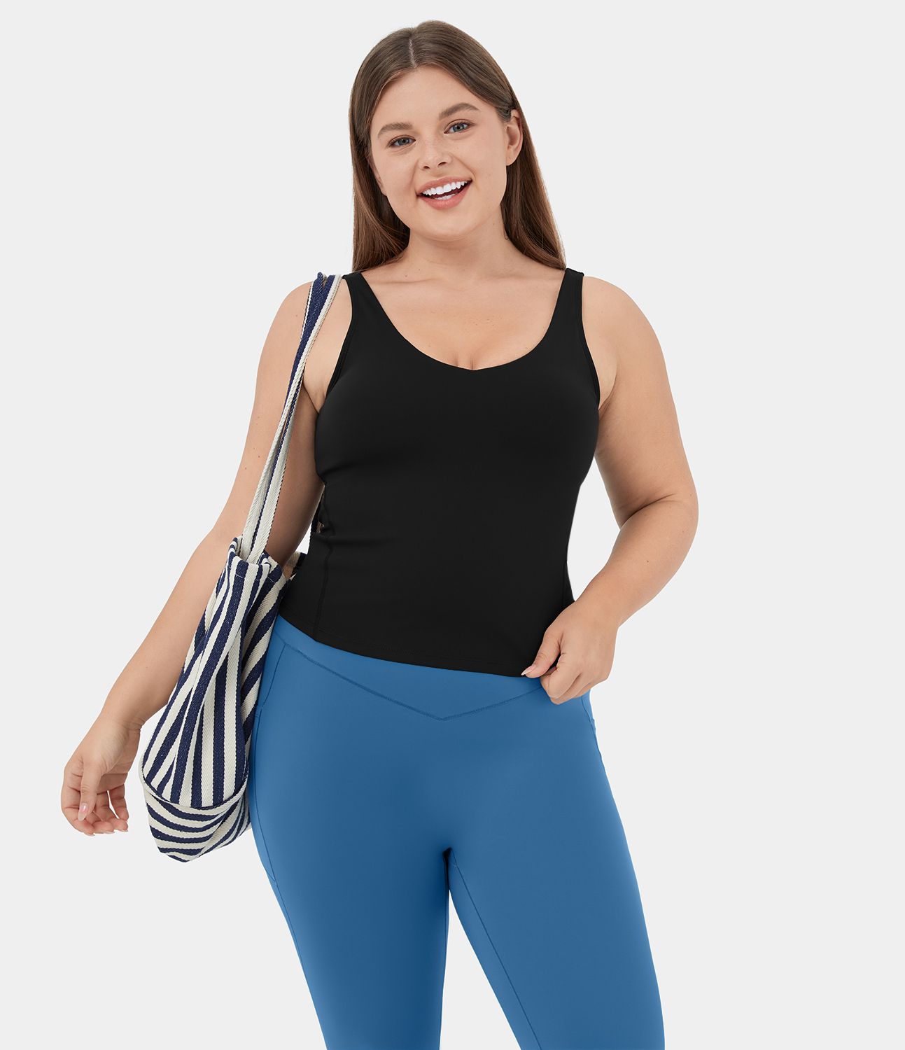 SoftlyZero™ Plush V Neck Plain Plus Size Yoga Tank Top
