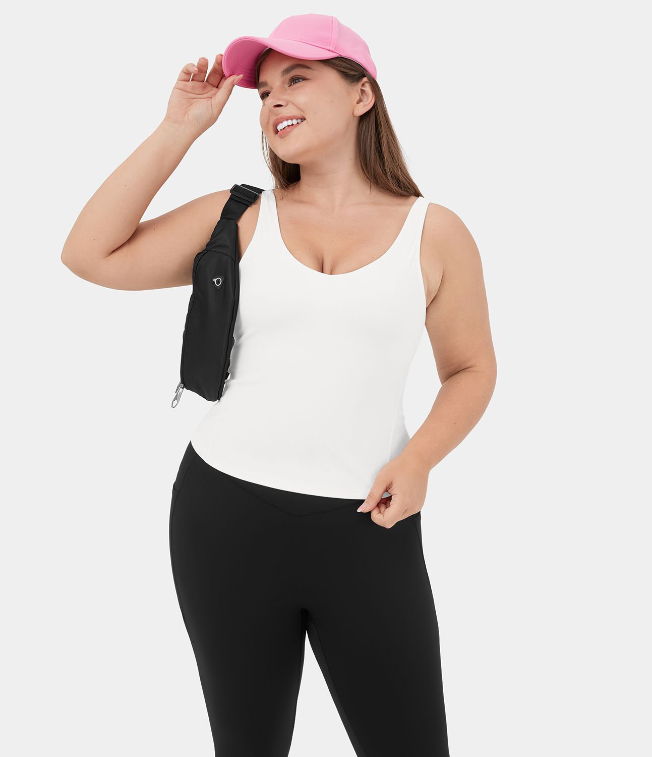 Softlyzero™ Plush Tank Top Camiseta sin mangas yoga talla plus liso sin espalda cuello en V