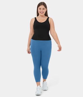 SoftlyZero™ Plush V Neck Plain Plus Size Yoga Tank Top