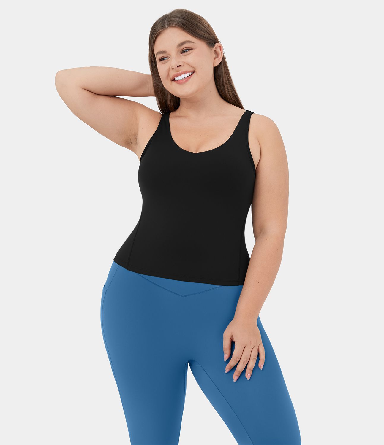 SoftlyZero™ Plush V Neck Plain Plus Size Yoga Tank Top