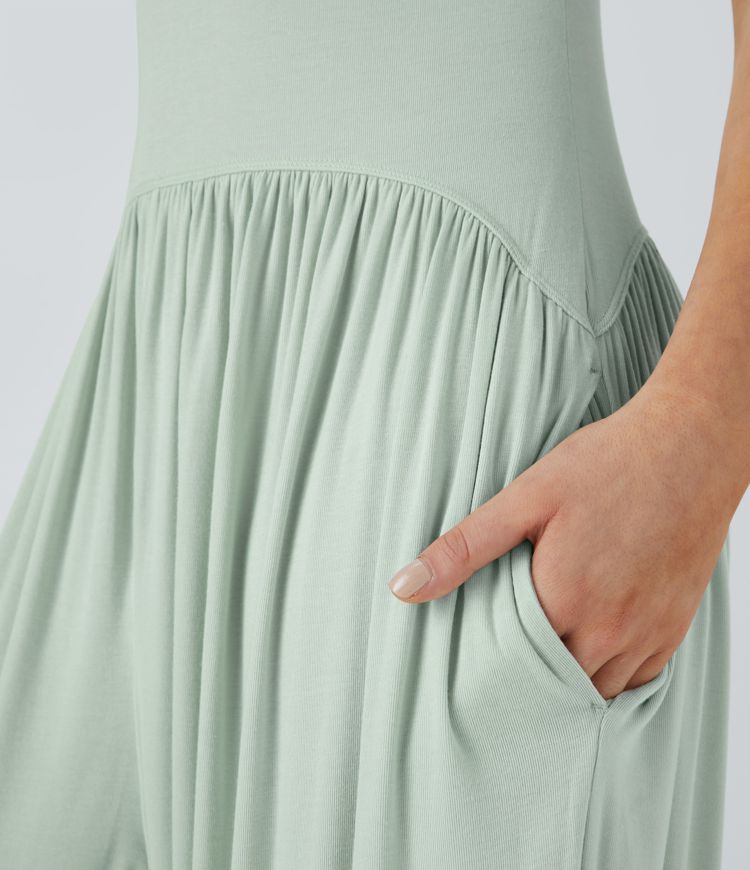 Mono bolsillo lateral plisado sin espalda tubo acanalado