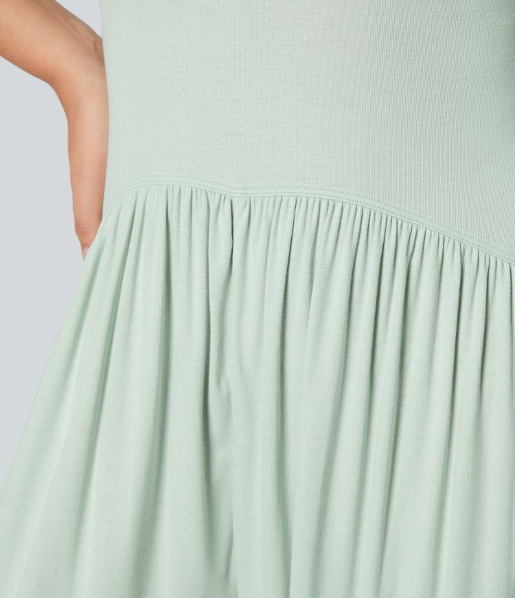 Mono bolsillo lateral plisado sin espalda tubo acanalado