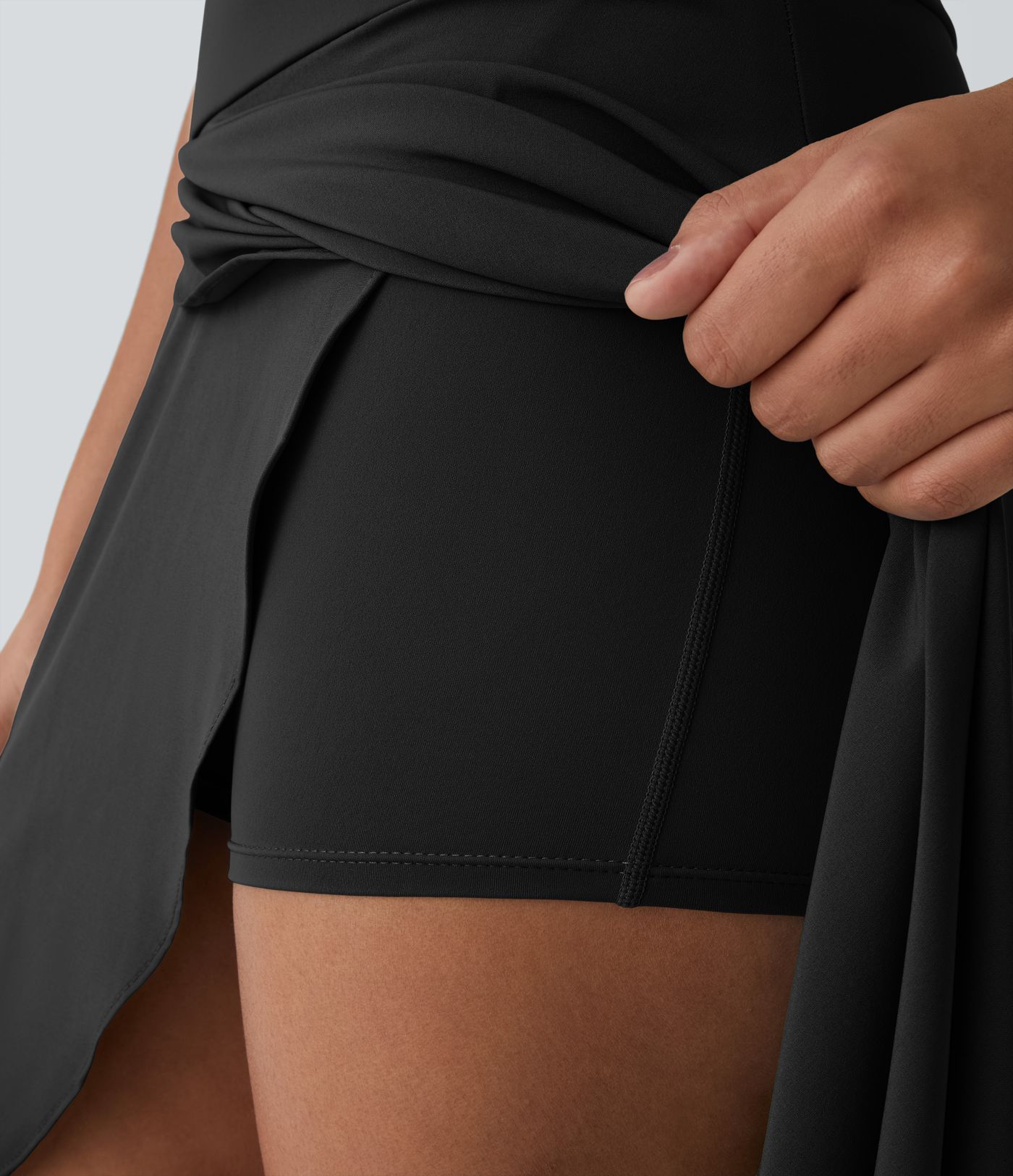 Falda Breezeful™ larga regular tiro alto volante alto bajo 2 en 1 fluida secado rápido