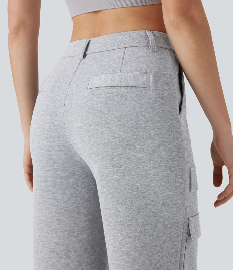 High Waisted Pockets Straight Leg Hiking Cargo Pants