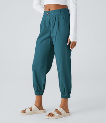 Mid Rise Casual Cotton Joggers with Pockets