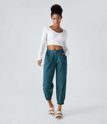 Mid Rise Casual Cotton Joggers with Pockets