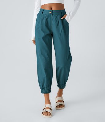 Mid Rise Casual Cotton Joggers with Pockets