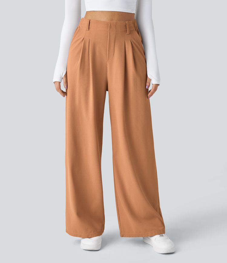 Halara Flex™ High Waisted Pocket Wide Leg Waffle Work Pants