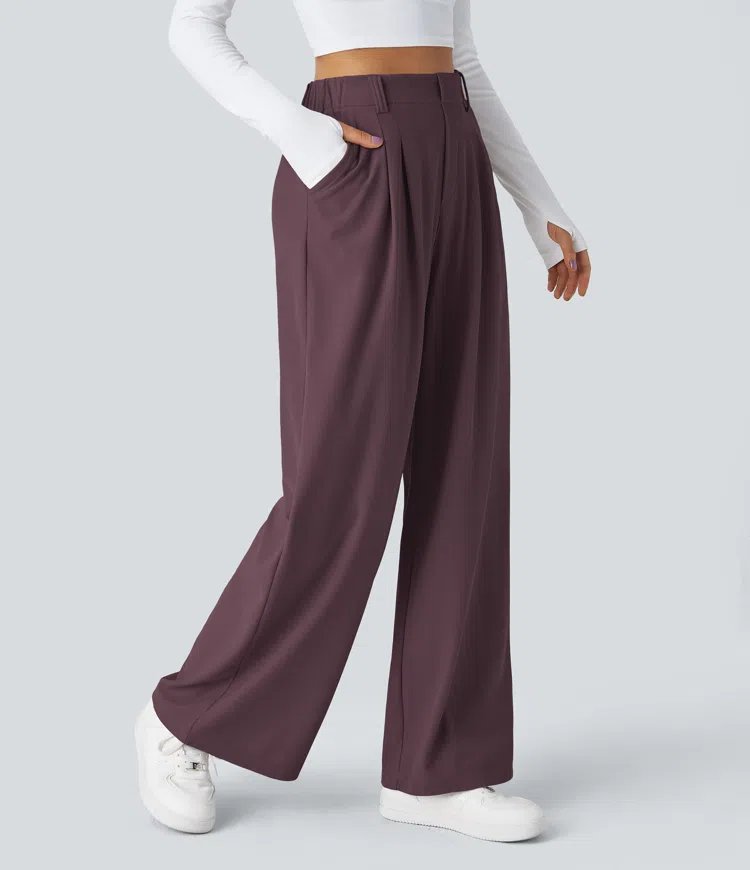 Halara Flex™ High Waisted Pocket Wide Leg Waffle Work Pants
