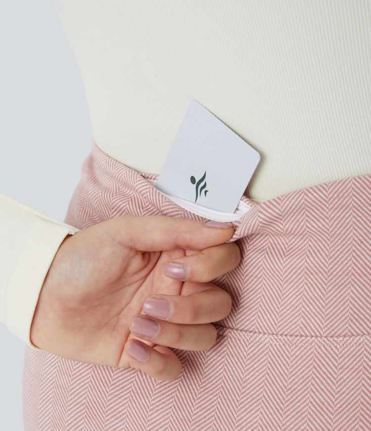 Minifalda 2 en 1 tiro alto ajustada bolsillo posterior fruncida espiga