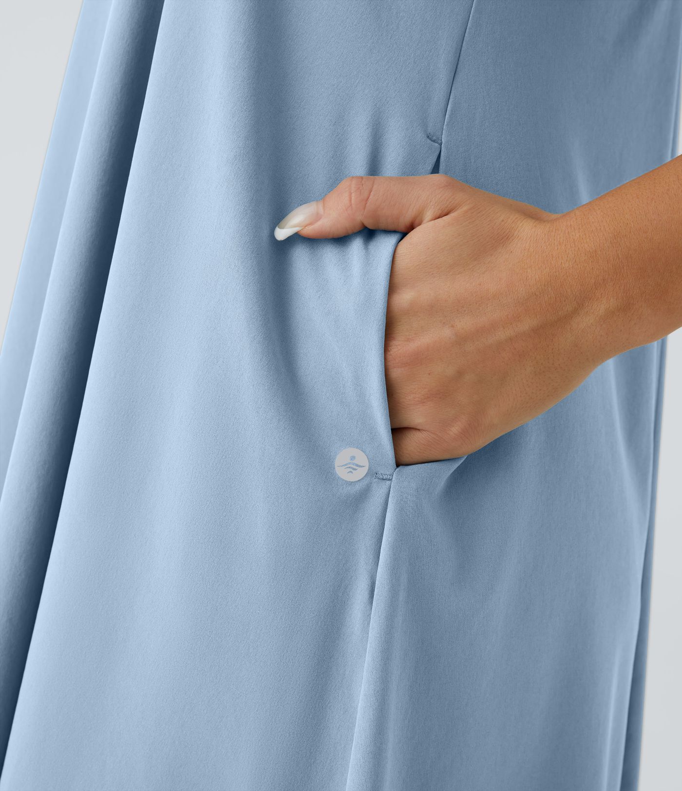 Breezeful™ Backless Racerback Side Pocket High Low Flowy Midi Quick Dry Casual Dress A-C Cups