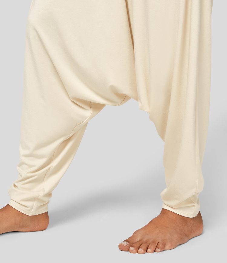 Low Rise Drawstring Side Pocket Harem Yoga Pants