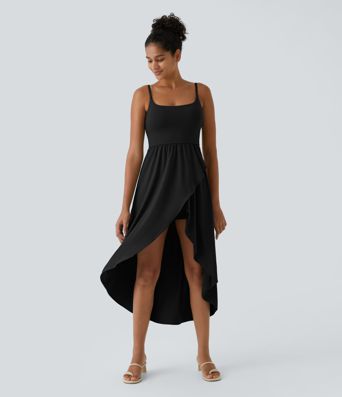 Breezeful™ High Low 2-Piece Pocket Flowy Midi Quick Dry Casual Dress