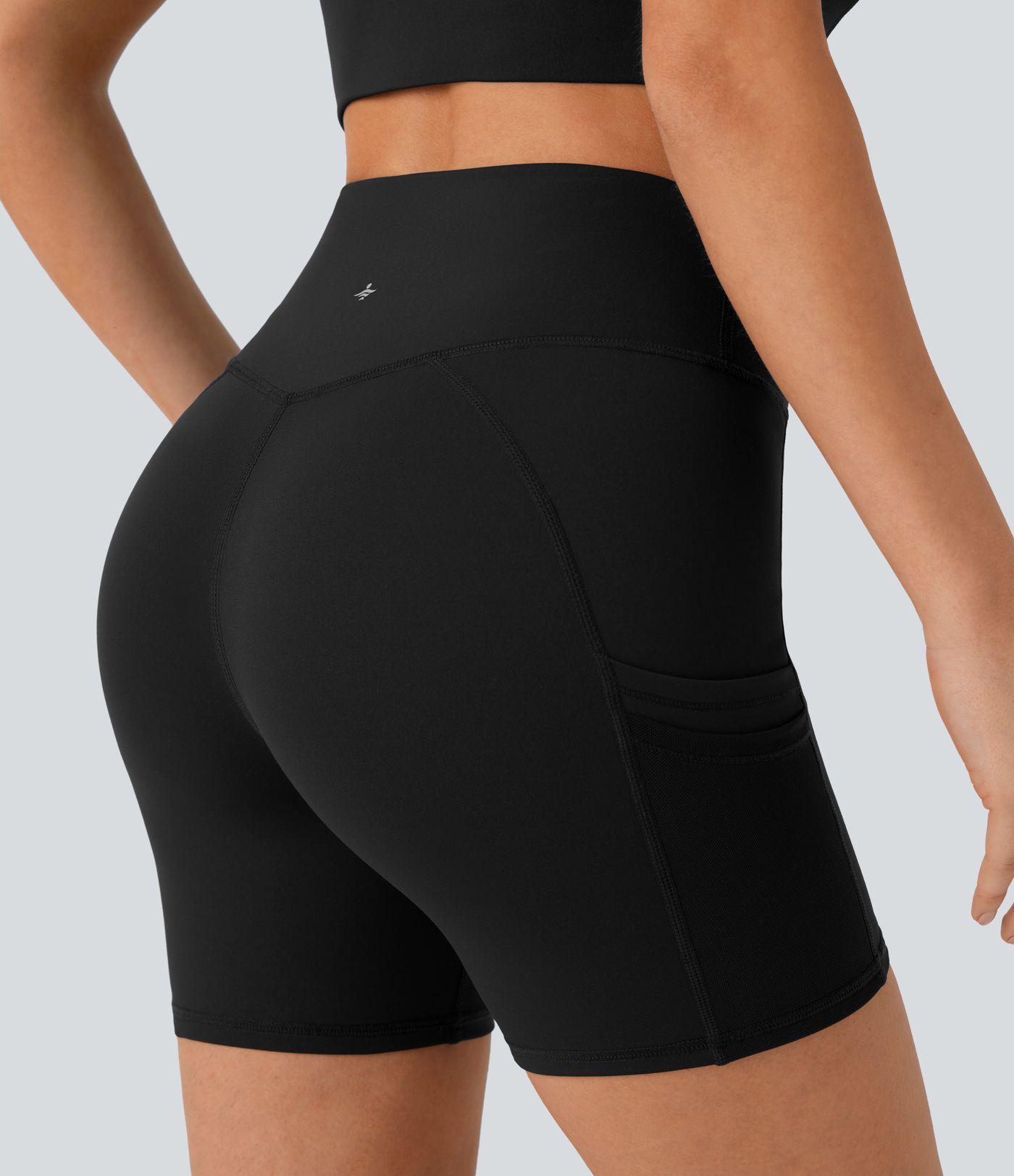 Short cycliste yoga 12,5 cm taille haute avec mesh contrastant DayStretch avec poches