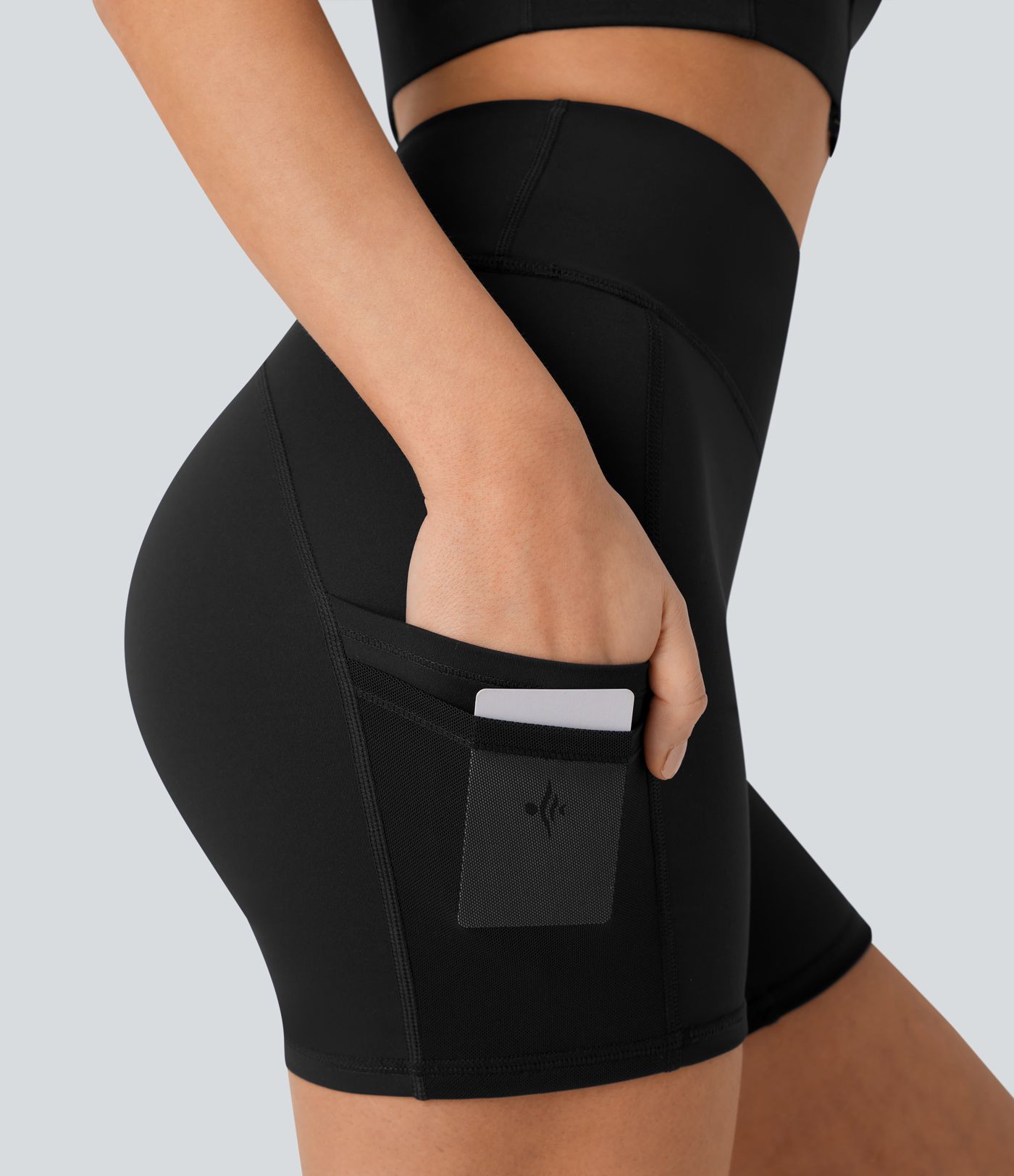 Short cycliste yoga 12,5 cm taille haute avec mesh contrastant DayStretch avec poches