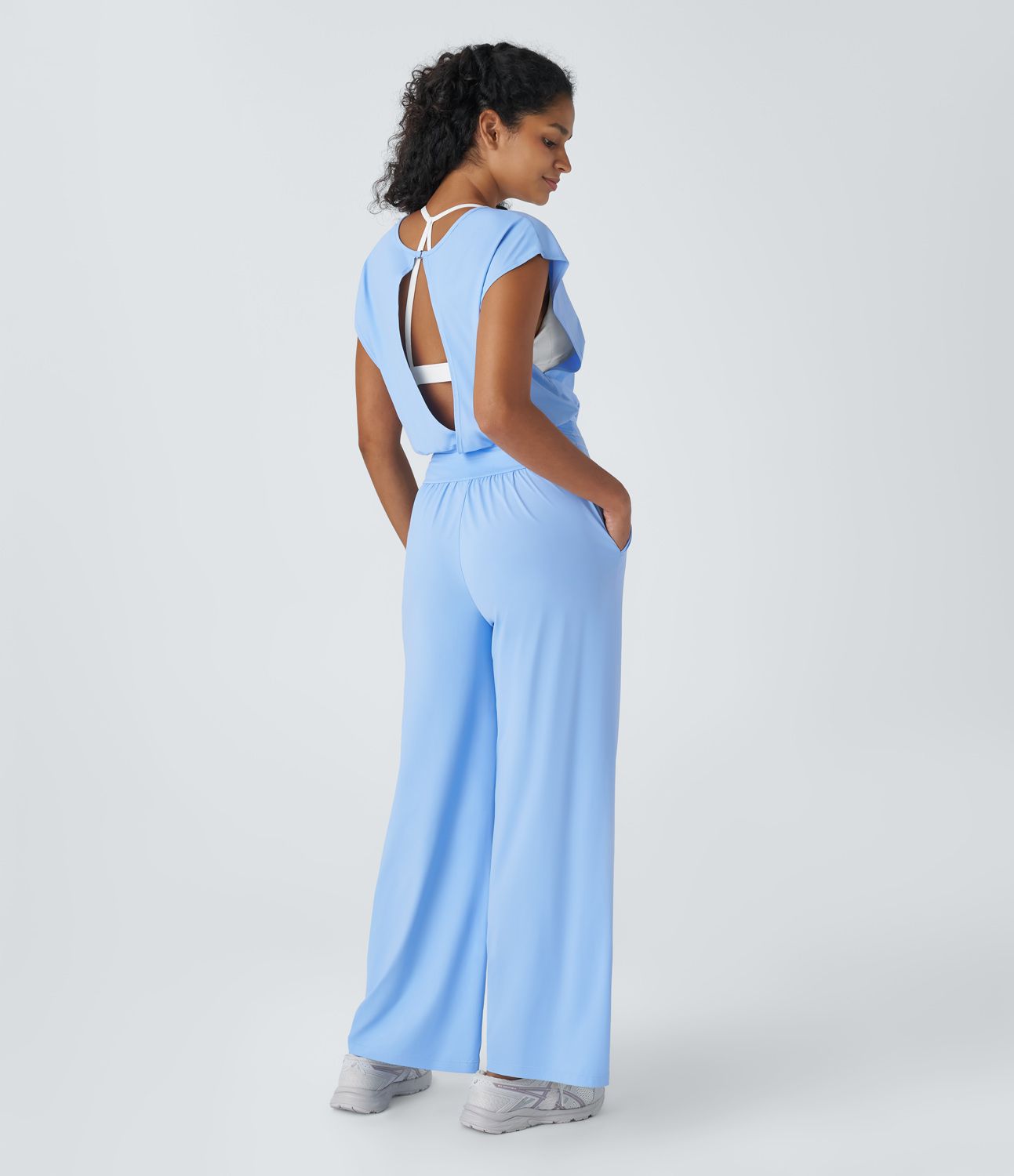 G-Hook cutout drawstring side pocket cool touch outdoor jumpsuit