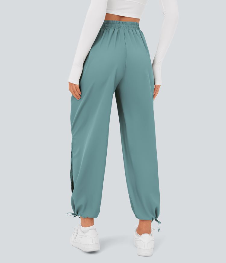 Breezeful™ Jogging Casual à Taille Haute avec Cordon de Serrage Poches Latérales Fente en Bas et Séchage Rapide