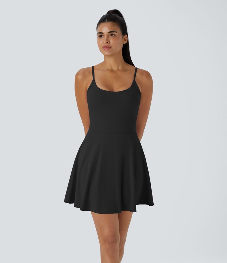 Softlyzero™ Rückenfreies 2-in-1 Plush-Tanzkleid mit verstellbaren Riemen und Seitentaschen