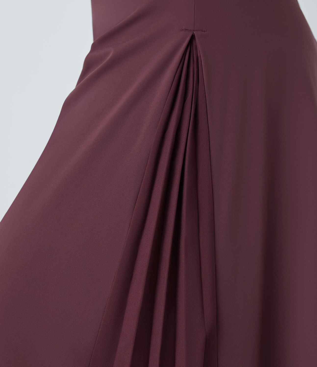 Backless asymmetrical pleated hem midi slip dance active dress