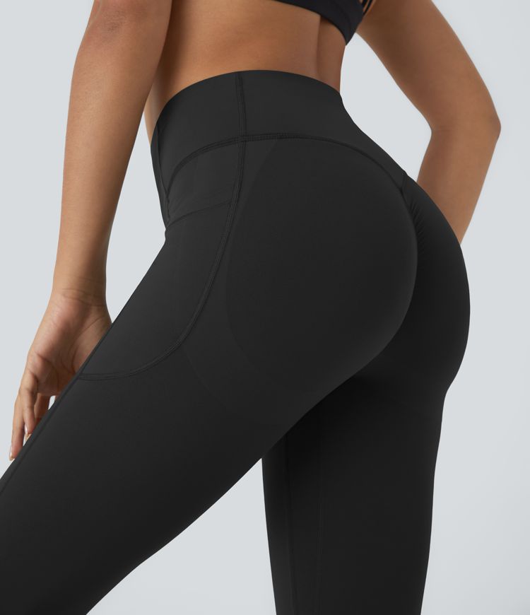 Halara UltraSculpt™ SoCinched Leggings de Capri d'Entraînement avec Contrôle du Ventre, Effet Push-up et Poches
