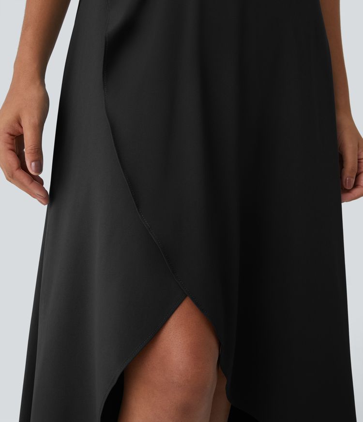 Breezeful™ High Waisted High Low Ruffle 2-in-1 Flowy Quick Dry Casual Regular Maxi Skirt