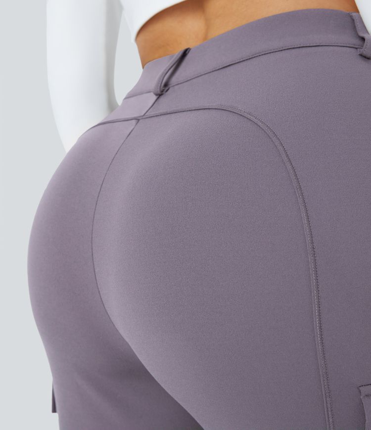 DayStretch High Waisted Zipper Pockets Solid Skinny Cargo Pants