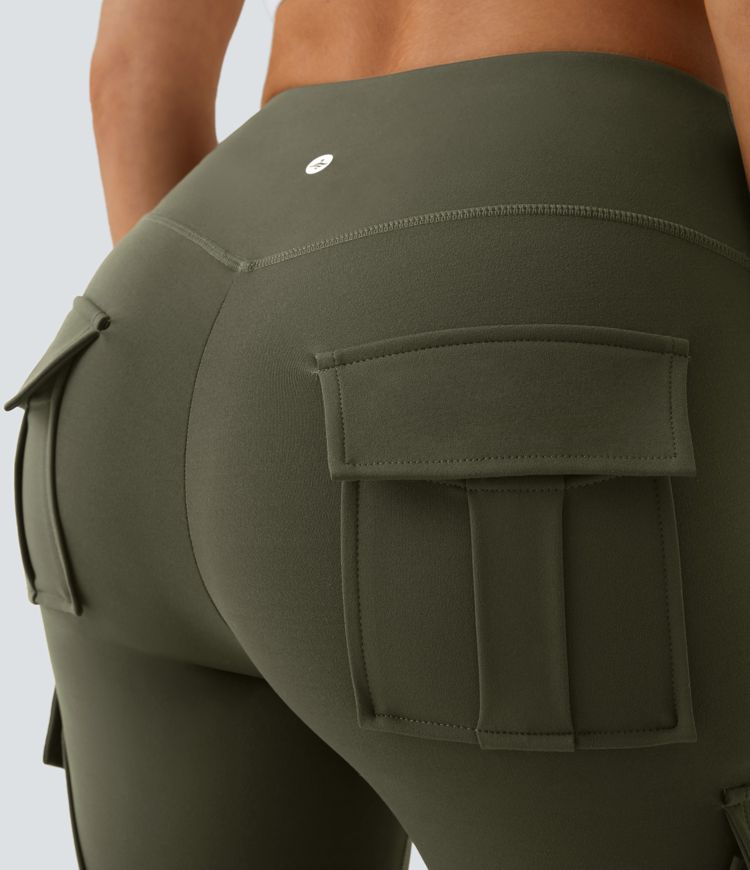 High Waisted Cargo Pocket Skinny Yoga Leggings