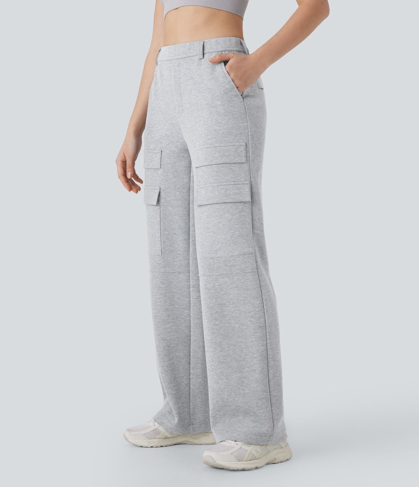 High Waisted Pockets Straight Leg Hiking Cargo Pants