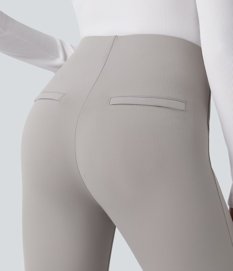 Legging de Travail SoCinched à Taille Haute avec Contrôle du Ventre, Poches Décoratives à Fermeture Éclair au Dos et Motif Chevrons