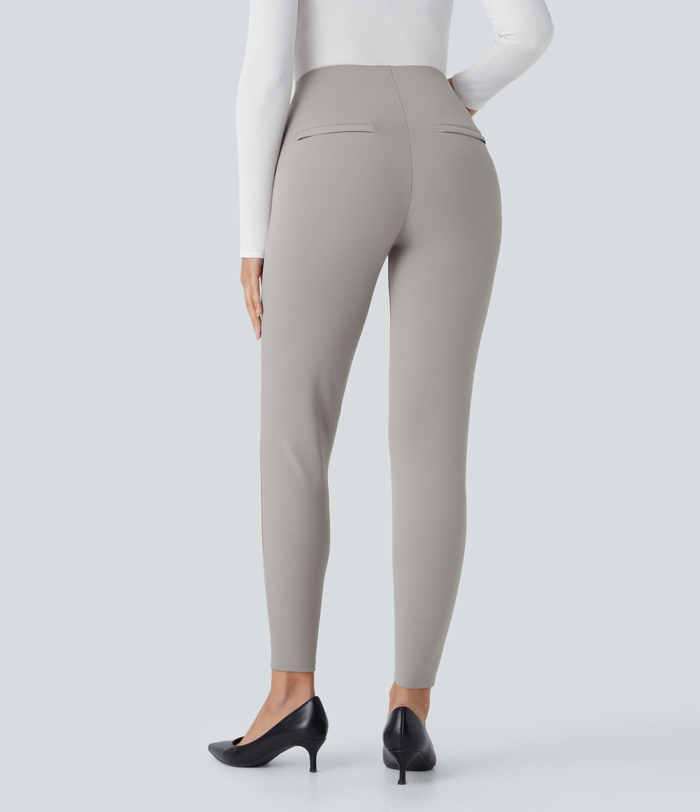 Legging de Travail SoCinched à Taille Haute avec Contrôle du Ventre, Poches Décoratives à Fermeture Éclair au Dos et Motif Chevrons