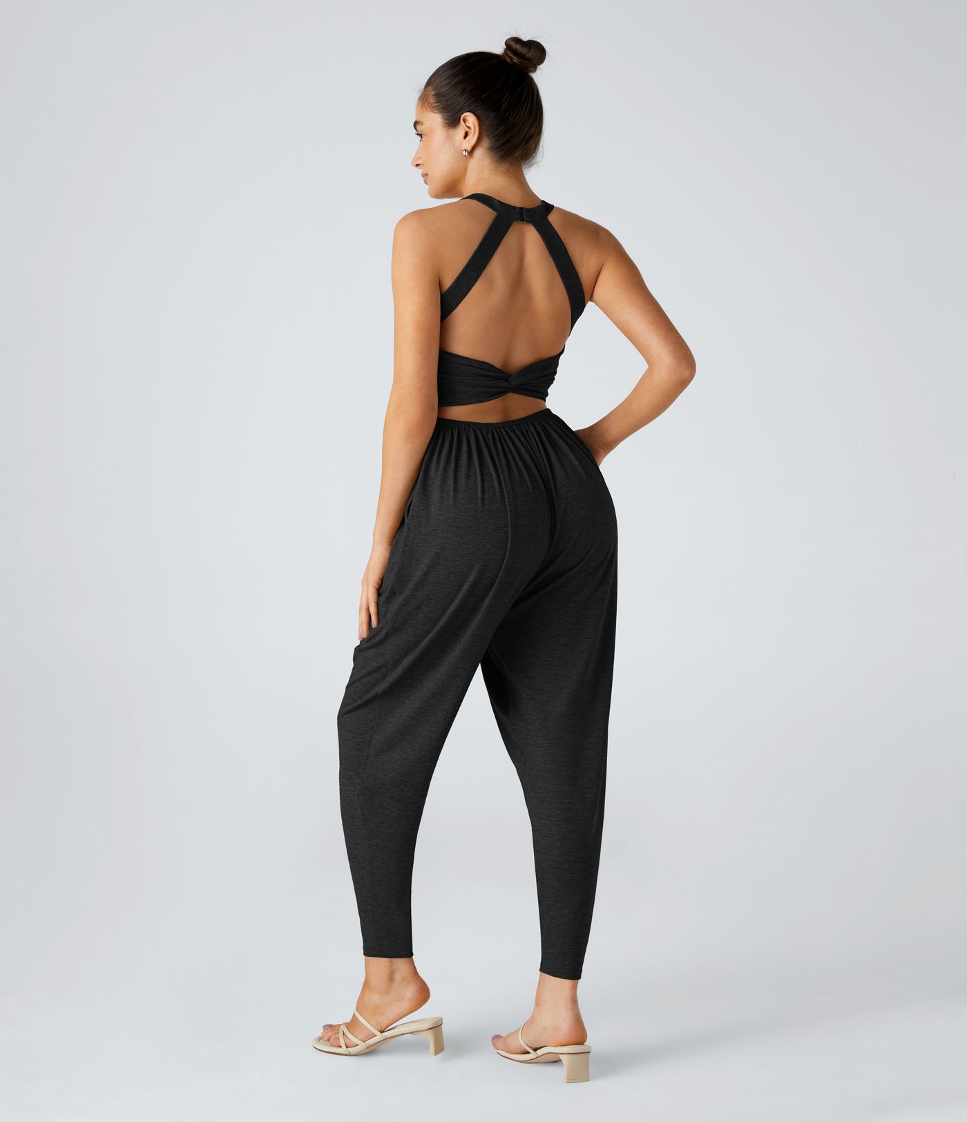 U Neck Pocket Harem Casual Jumpsuit-Easy Peezy Edition