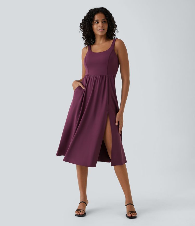 Robe Midi Casual Rembourrée Bonnets A-C