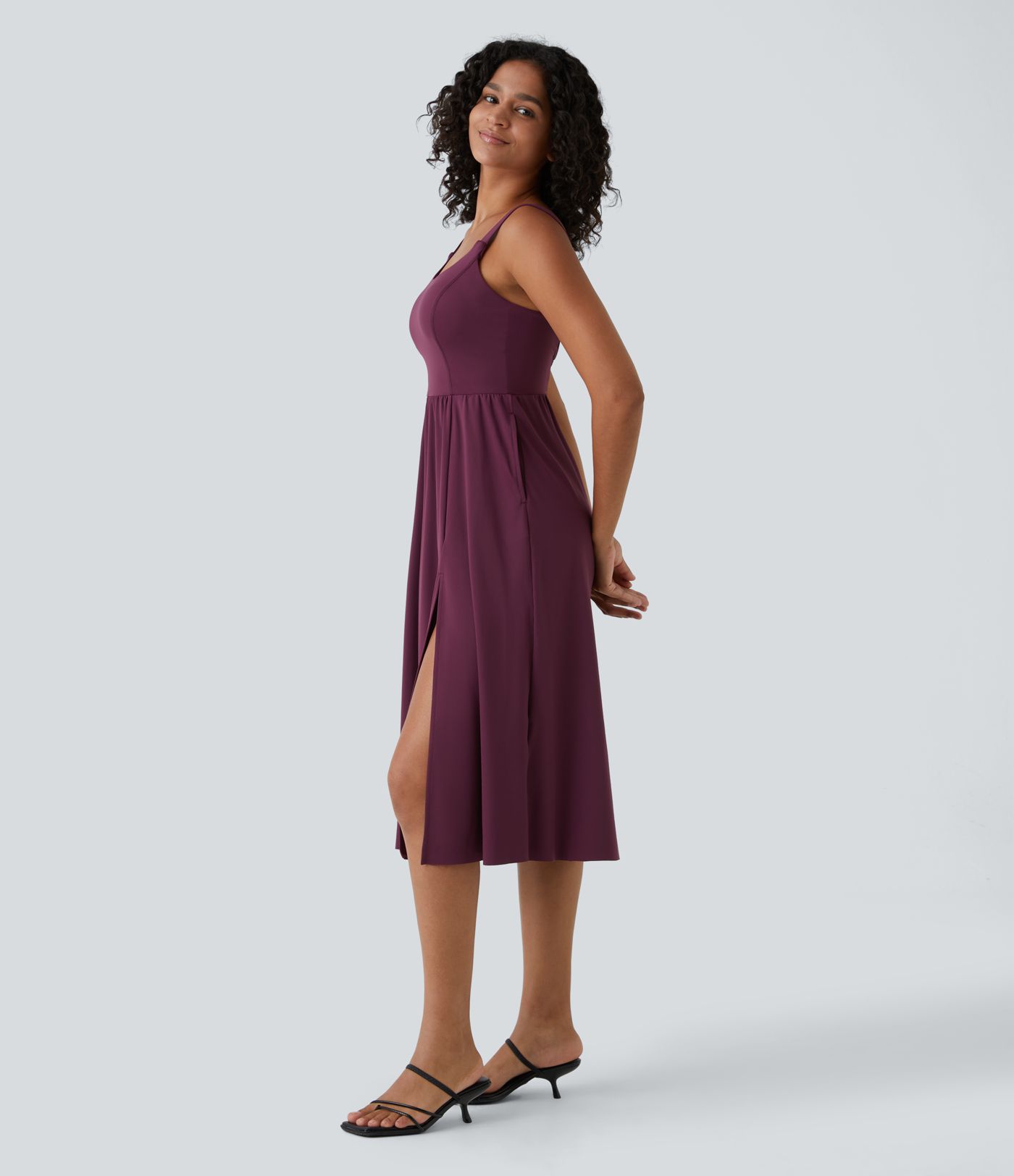 Padded Midi Casual Dress A-C Cups