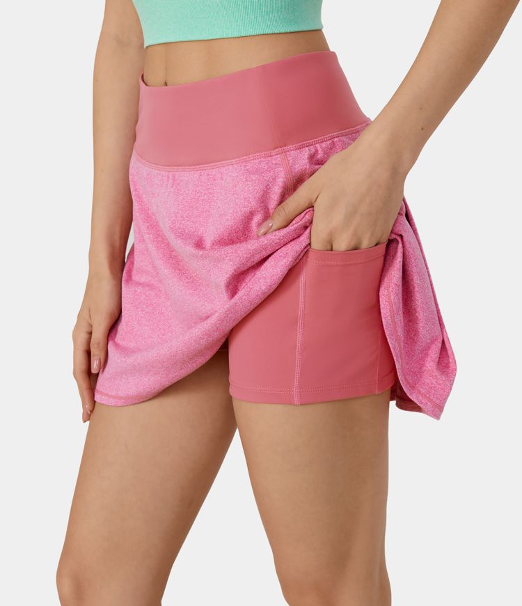 halara High Waisted 2-in-1 Side & Back Pocket Tennis Skirt