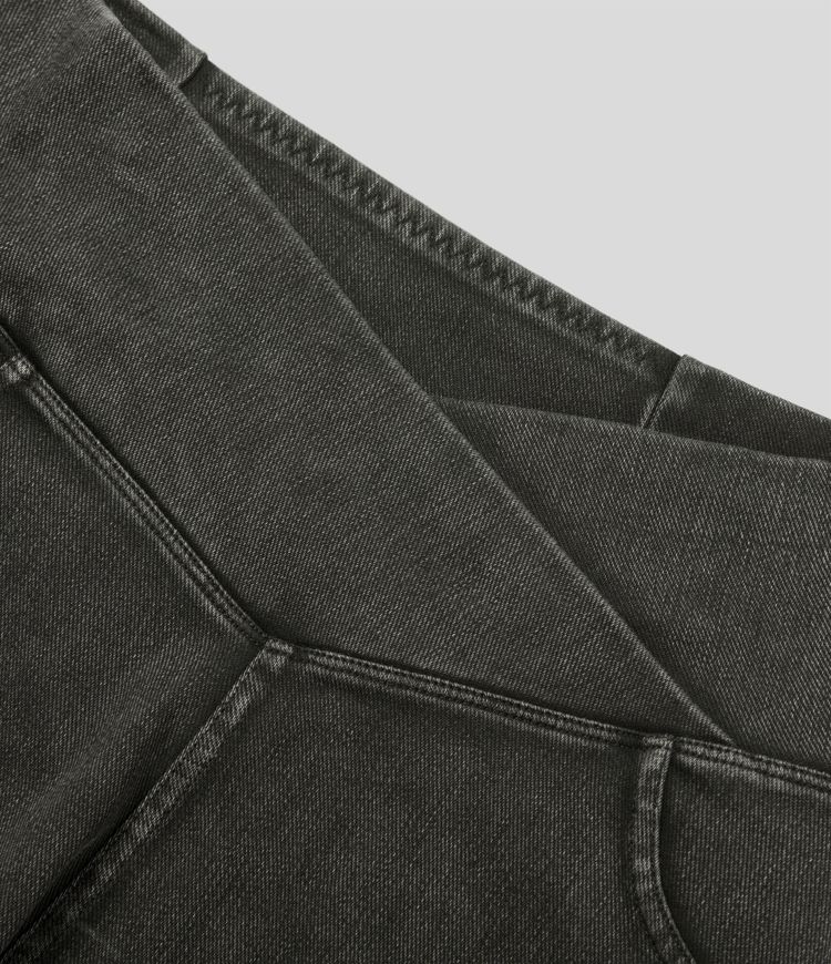 Halara Flex™ High Waisted Crossover Pocket Denim Casual Shorts 3"