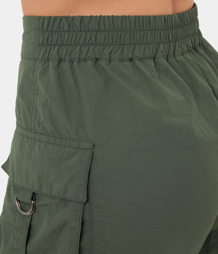 Women’s High Waisted Button Zipper Flap Pocket Casual Cargo Shorts 3