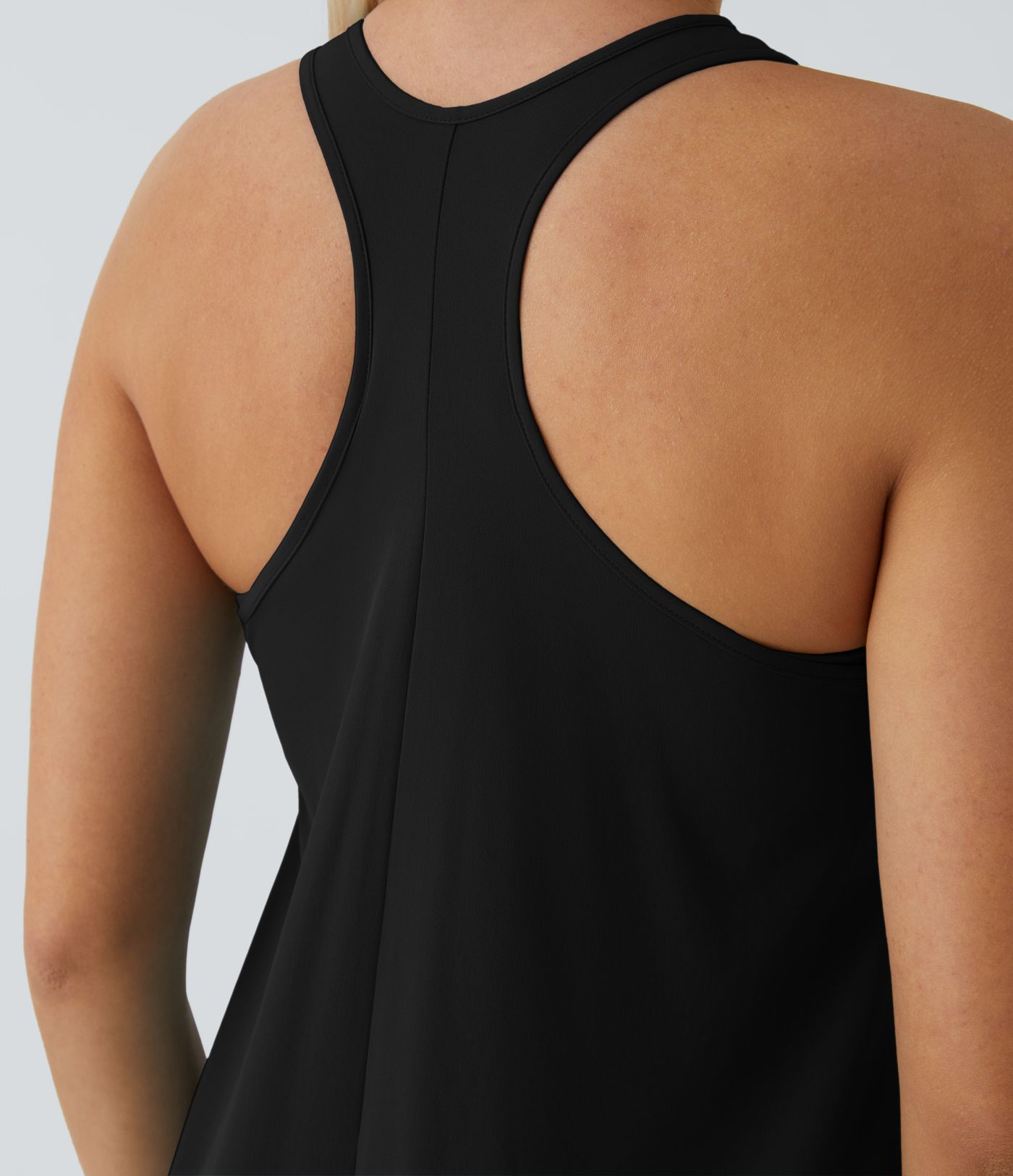 Breezeful™ Backless Racerback Side Pocket High Low Flowy Midi Quick Dry Casual Dress A-C Cups