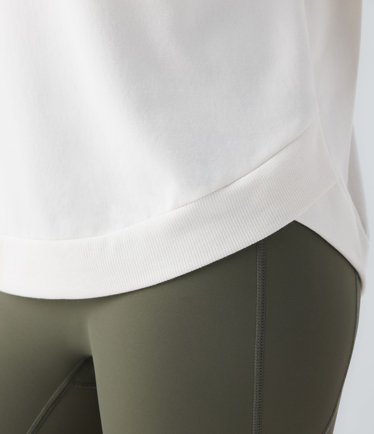 Boatneck Long Sleeve Curved Hem Fleece Yoga Sports Top