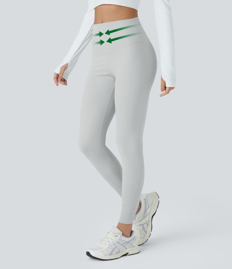 Leggings SoCinched pilate tiro alto control abdomen bolsillo trasero hueco 7/8