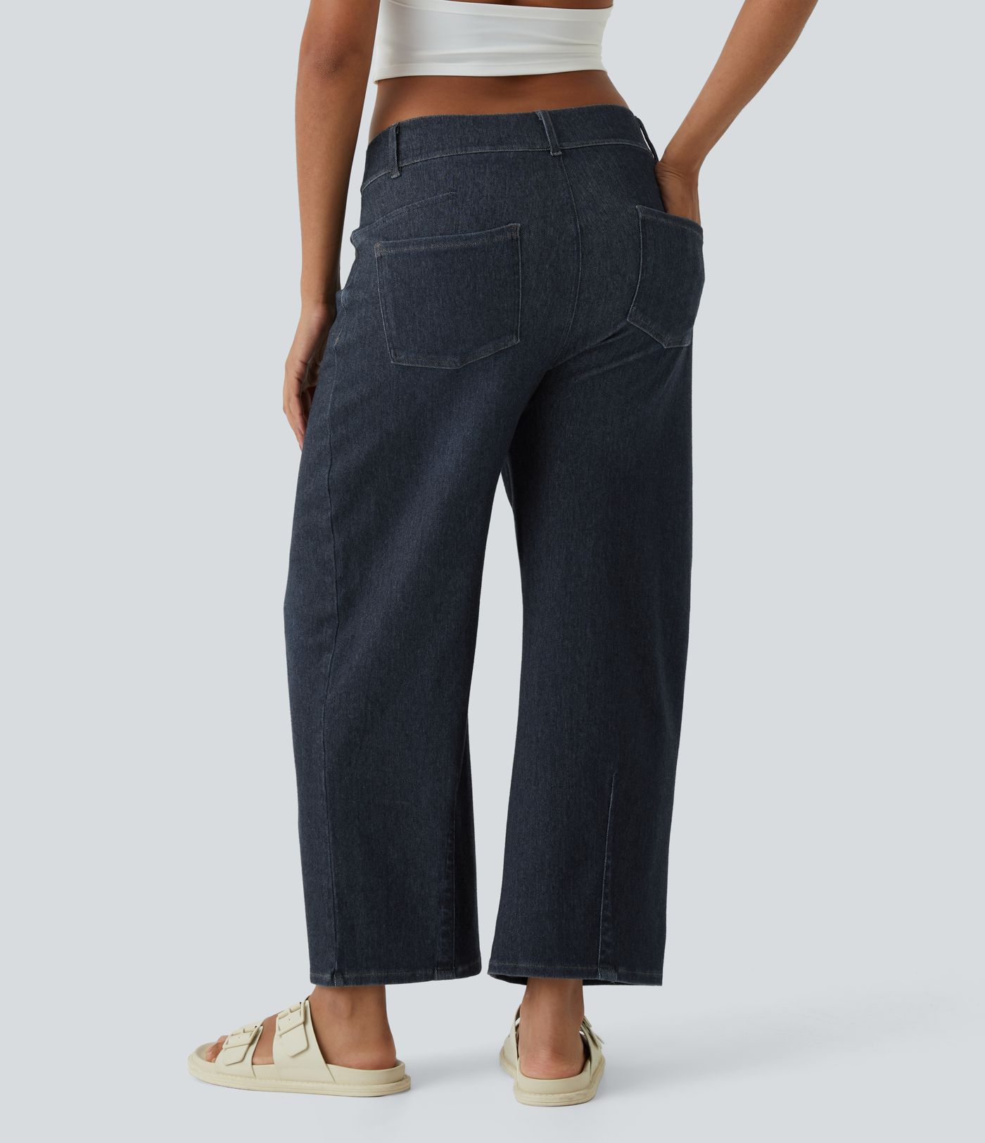 Jeans Halara Flex™ Denim oficina elástico pierna cilíndrica múltiple bolsillo tiro medio