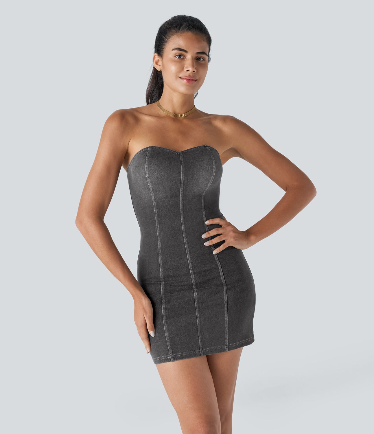 Halara Flex™ Tube Bodycon Denim Mini Casual Dress